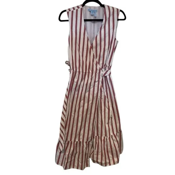 Draper James Stripe Faux Wrap Tank Dress Size 4 - Picture 3 of 10